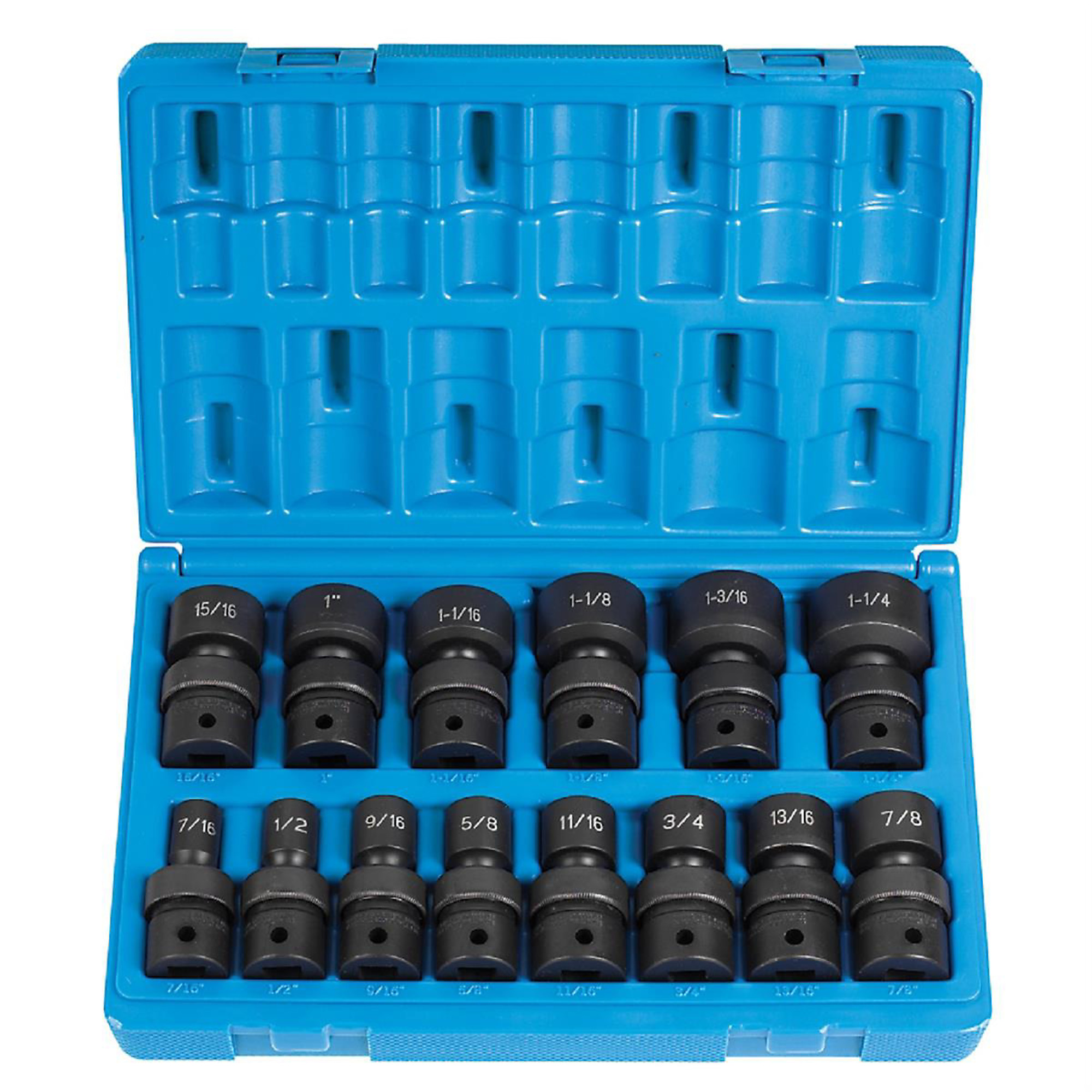 Grey Pneumatic 1/2in. Drive 12-Pt. SAE Universal Socket Set — Chrome-Molybdenum, Model# GRE1714U
